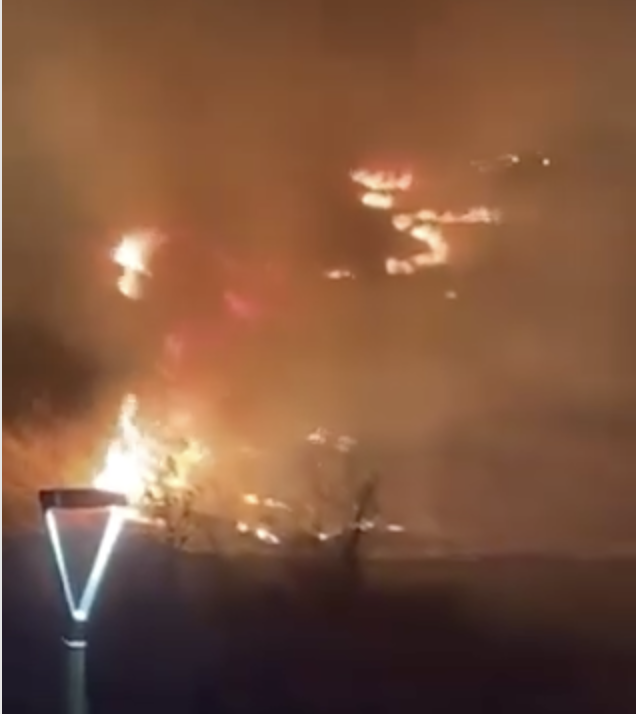 Incendio en la zona de San Agustín